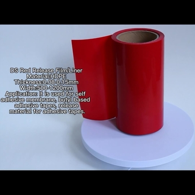 Revêtement de version enduit de silicone de HDPE de film de version de HDPE de couleur rouge pour des bandes de mousse