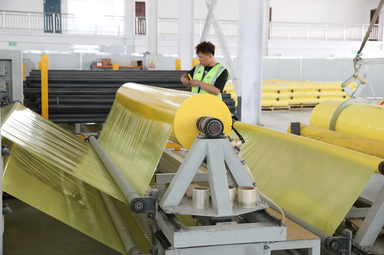 Film d'enveloppe en HDPE jaune dimensionnel 70um pour ramassage du coton CP770