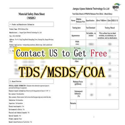 Film de libération MOPP mono/double silicium 100x55 cm en rouleau pour rubans industriels